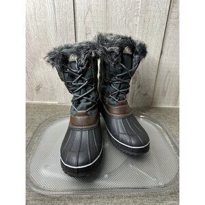 Women's Gray and Brown Winter Boots